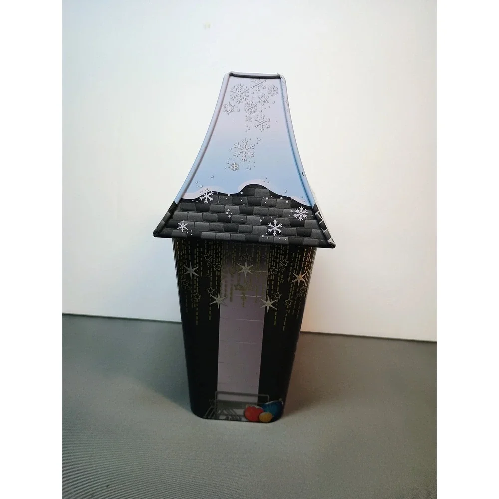 Aldi Festive Christmas House Shaped 2025 Tin Holiday Collectible EMPTY Container